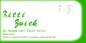 kitti zwick business card